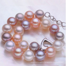 8-9mm Round Cultured Fresh Water Pearl Bracelet, High Quality
